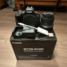 Canon EOS R100 Mirrorless 24.1MP Camera RF-S 18-45mm f/4.5-6.3 Lens Black
