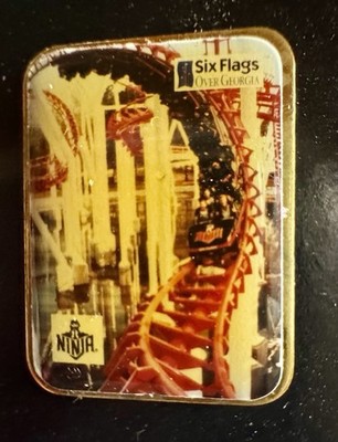 Vintage Six Flags over Georgia Park Lapel Pin ~ Ninja Roller Coaster (Renamed)