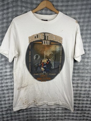 Harley Davidson Rolling Thunder T Shirt USA Washington DC Graphic Men s M Stains