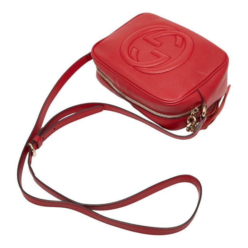 Gucci Interlocking G Soho Crossbody Shoulder Bag 308364 Red Leather Women s GUCC thumbnail 8
