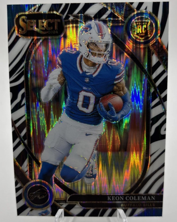 2024 Panini Select Keon Coleman Zebra Prizm Club Level Case Hit SSP #280