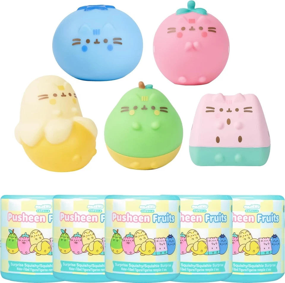 Squishies Pusheen Fruits Series - Brinquedos colecionáveis cheios de água 5 peças - Imagem 3 de 4