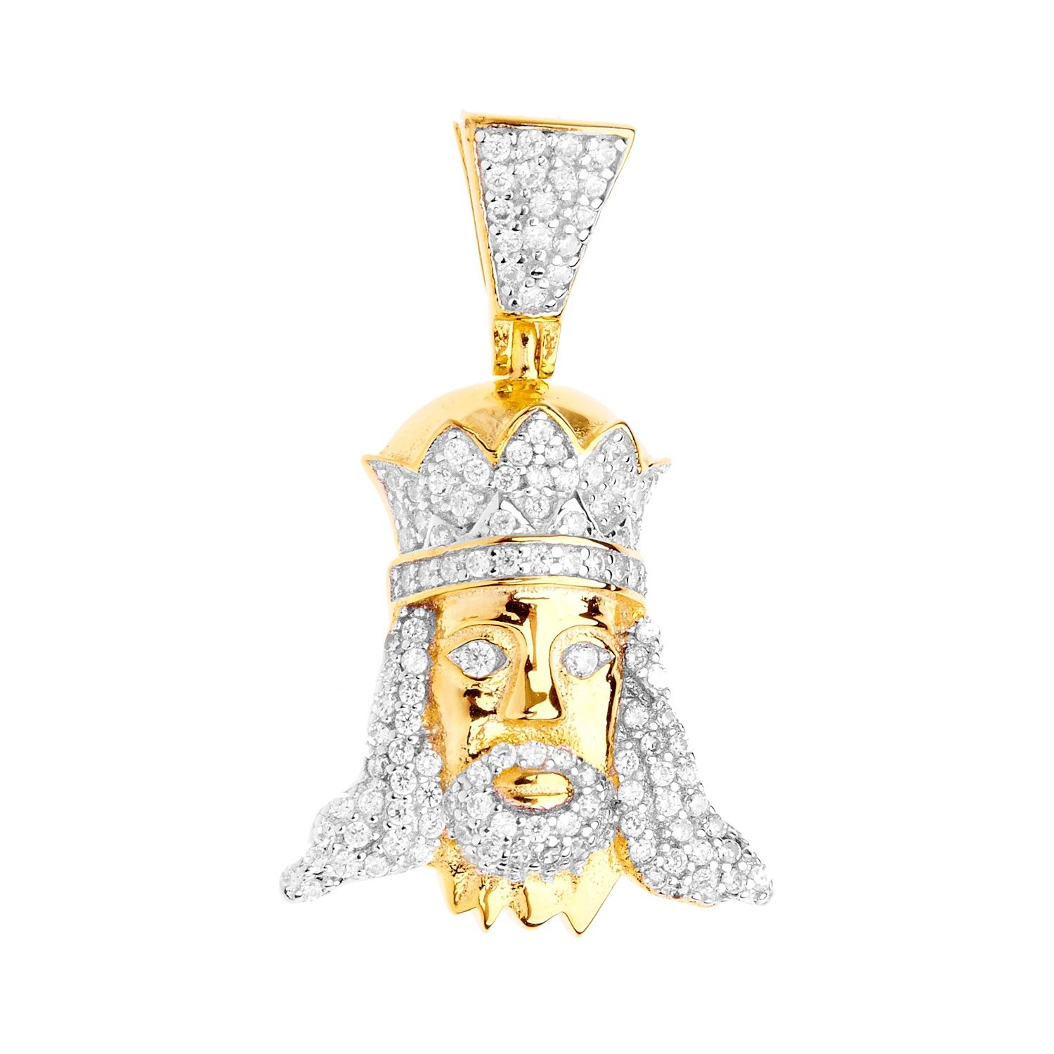 Premium Bling - 925 Sterling Silber KING Mini Anhnger gold 6790₽