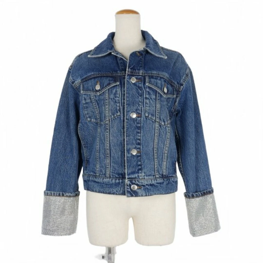 Giacca denim Alexander Wang manica paillettes G Jean XS indaco 4DC22332500 usata a51b
