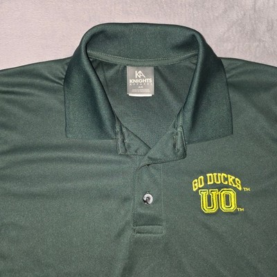 Knights Apparel Oregon Ducks Polo Mens Medium Green NCAA Go Ducks UO Shirt