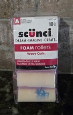 Vtg Scunci Jumbo 10 Pack Foam Curlers Rollers Vintage All Hair