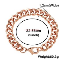 100 pure copper bracelet, Cuban chain, 12mm 9in bracelet for pain relief.