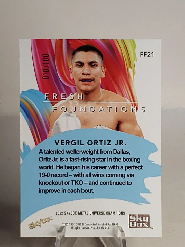 2022 Metal Universe Champions RED PMG Vergil Ortiz JR Fresh Foundations /100 - Image 2 of 3