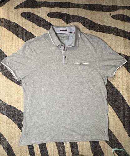 Ted Baker London Men's Short Sleeve Gray Polo Shirt Size 6