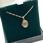 9ct Gold Locket Necklace UK Women's Yellow Gold Chain Pendant Jewellery 46cm WE
