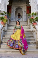 New Bollywood Style faux Tasar Silk Lehenga Choli With Dupatta For Women Wear