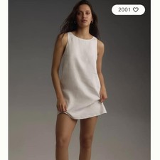 Reformation Jessi Linen Mini Dress White Size 2