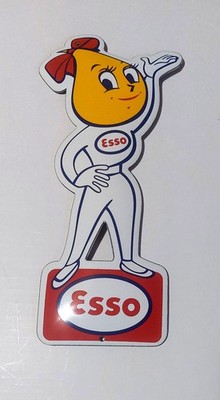 Esso Tröpfchen Linchen Garage Emailschild Neu Tür Schild 20x10cm.