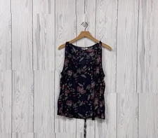 BB Dakota top womens size small sleeveless blue floral patterned blouse