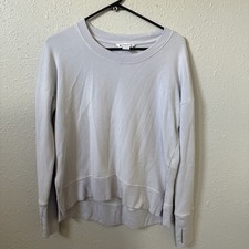 Athleta Women's Pullover Sweatshirt Size S Seafoam Blue Finger Sleeve Crew Neck