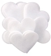 2 inch Felt Hearts 45pc - White