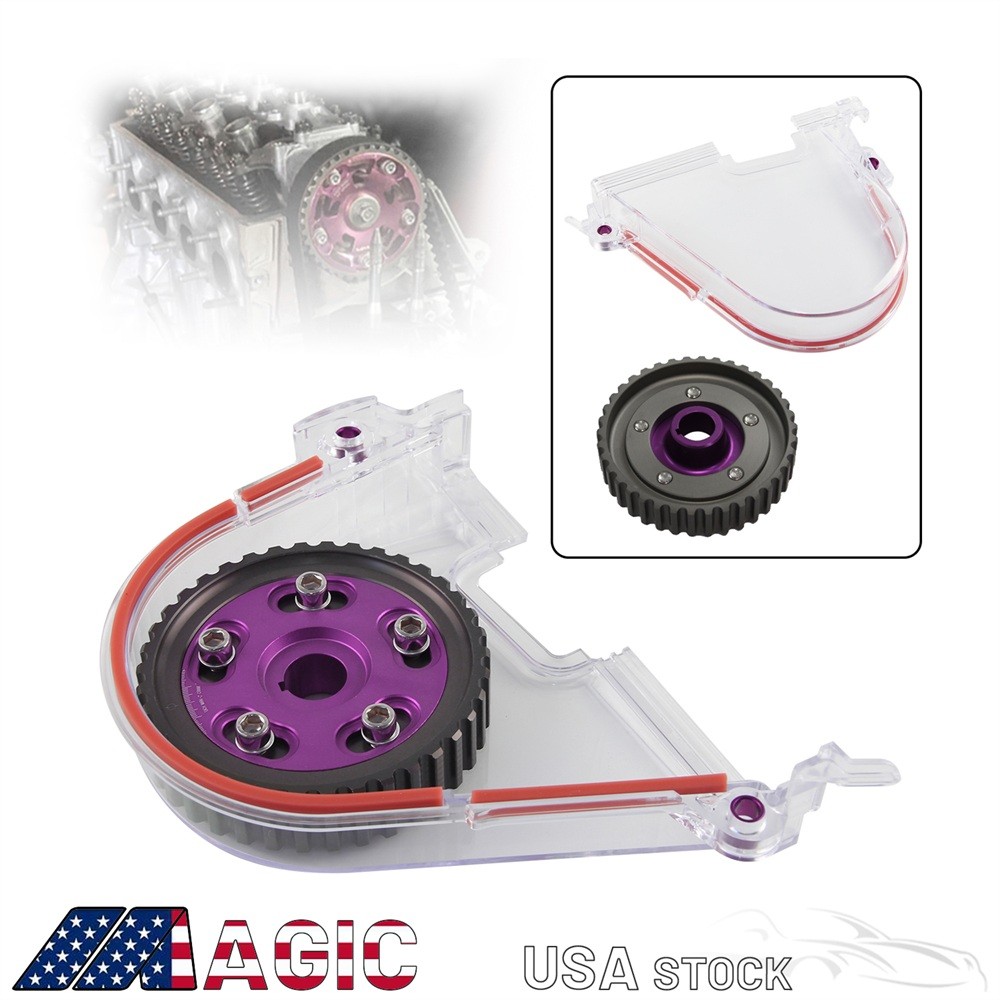 Clear Cam Gear Timing Belt Cover Turbo Cam Pulley for Honda Civic 96-00 D15 D16 EK EG