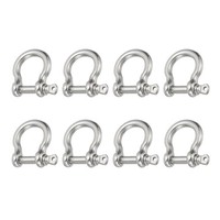 "8Pcs 304 Edelstahl SchraubstiftschäKel, Geschweifter SchäKel, 4Mm, 5/32\", 220 Lb"