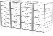 YFXCVSL Acrylic Makeup Organizer with 19 Drawers, 4 Pack Clear Storage Drawers,