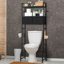Black over the Toilet Storage Cabinet, over Toilet Bathroom Organizer Freestandi
