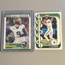 Score J.J. McCarthy Rookie Potential Minnesota Vikings Card Lot (2 Cards) 2024