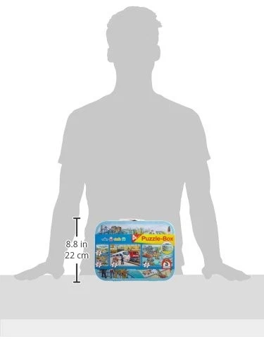 (TG. 3 anni) Schmidt - Veicoli Puzzle Box, Valigetta di Metallo, 2 x 26 Pezzi/2 - Immagine 4 di 4