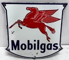 Vintage Mobilgas Pegasus Porcelain Gas Oil Service Station Advertising Sign 12"