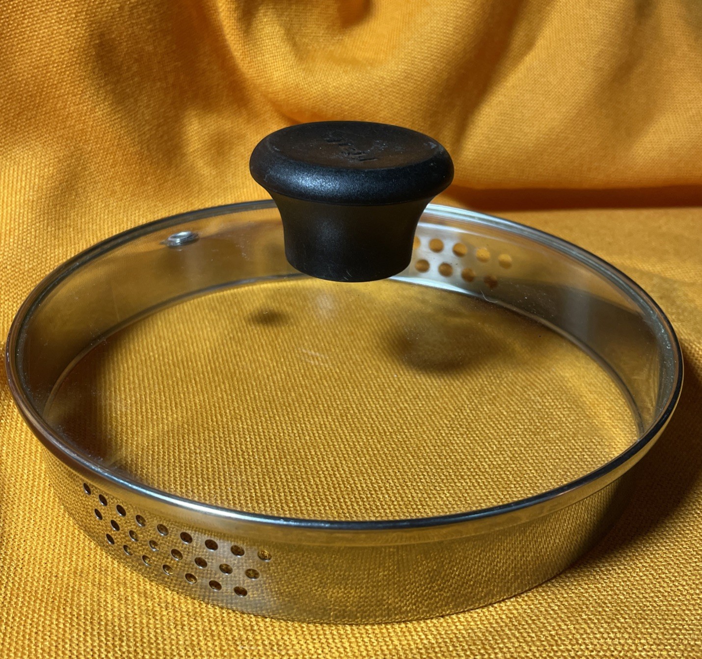 T-FAL 7" Round Glass Vented Strainer Replacement Lid for Pot Pan Skillet (Used)