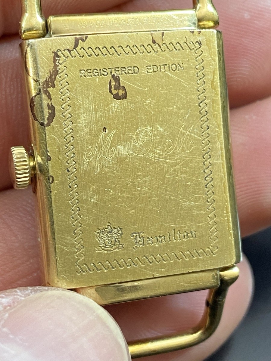 Hamilton Registered Edition Plaque G 20 Yellow Gold Case Watch