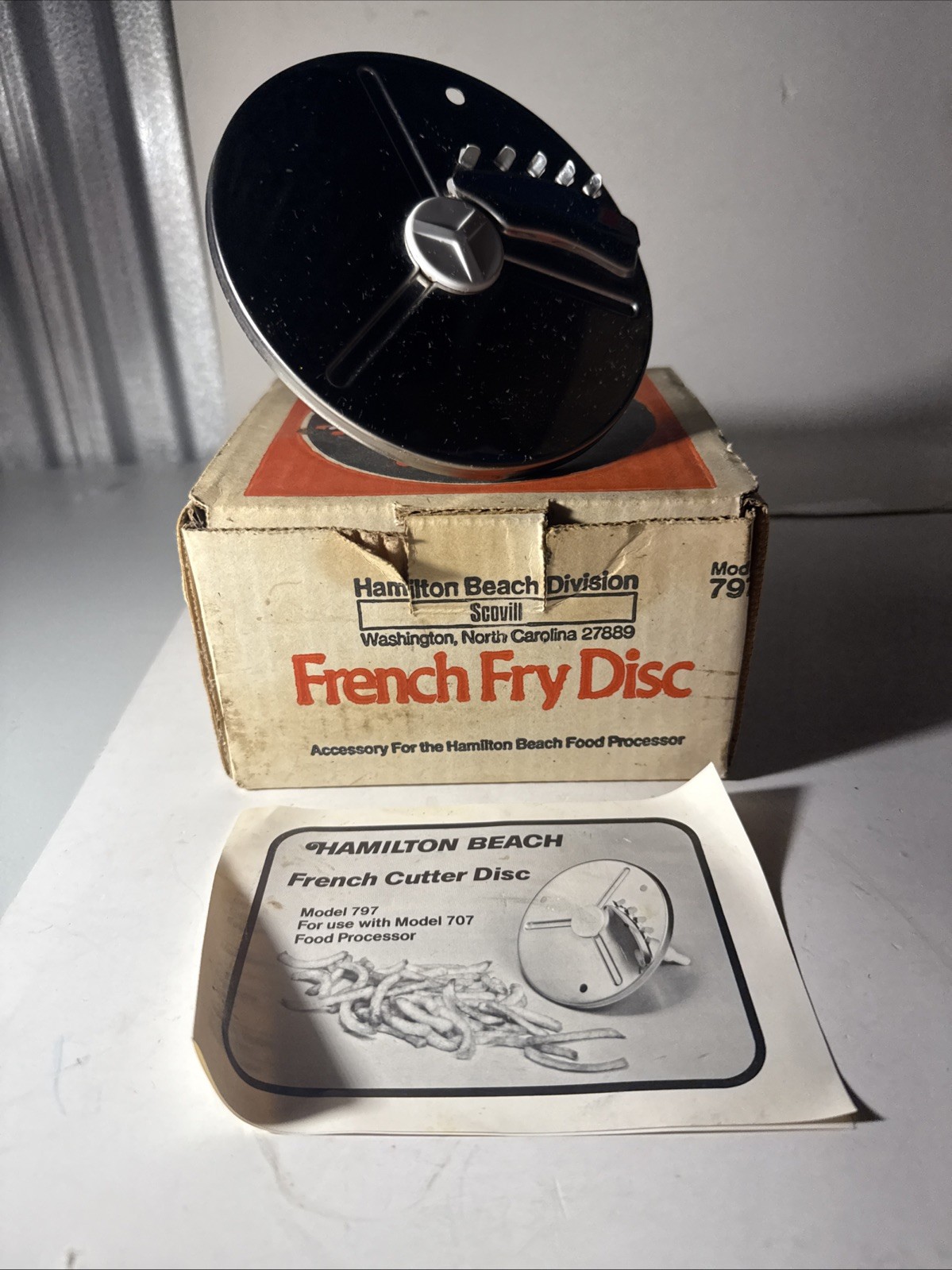 Hamilton Beach Scovil Model 797 Food Processor French Fry Di