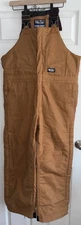 Walls Overalls Mens  Large Tan Zero Zone Insulated Bibs Cargo Carpenter