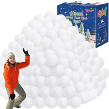 200 Pack Snow Balls for Kids Indoor, Soft Plush Snow Ball Fight Set, Fake Sno...