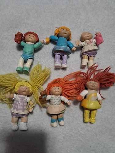 1980's 90s Cabbage Patch Kids Doll Mini Figures lot of 6 Vintage