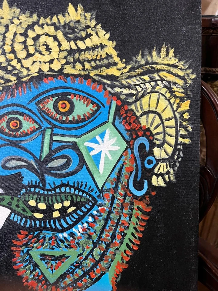 PABLO PICASSO - Increíble pintura al óleo - Lienzo hecho a mano - firmado - Con etiquetas Foto 4 de 4