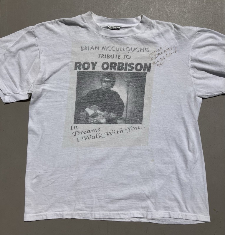 Vintage Roy Orbison Tribute Band T Signed By Brian McCullough Single Stitch