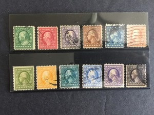 US STAMPS SC# 331-342 Washington 1908-09 Issue Perf 12 DLW USED Complete Set CV