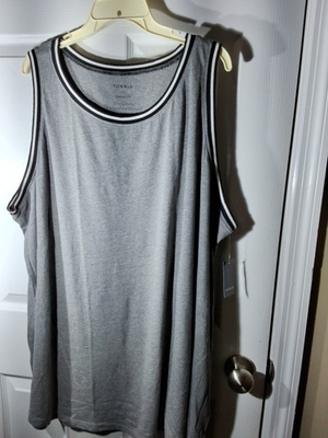 #ad #ad Torrid Womens Tank Top 5X Gray Blackamp;White Trim Accent NWT Very Soft $21.56