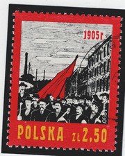 Poland Revolution of 1905 protestors stamp 1985 AA