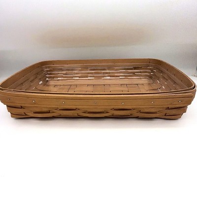 Vtg 1998 Longaberger Rectangular Woven Wood Bread Basket w/ liner