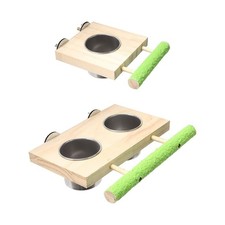 Bird Feeder Bird Perch with Wooden Platform Wooden Cage Accessory Large Capacity