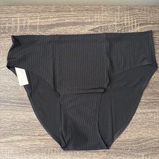 Victoria  s Secret Large, Black Ultra Soft Mid Rise No-Show Ribbed Panties