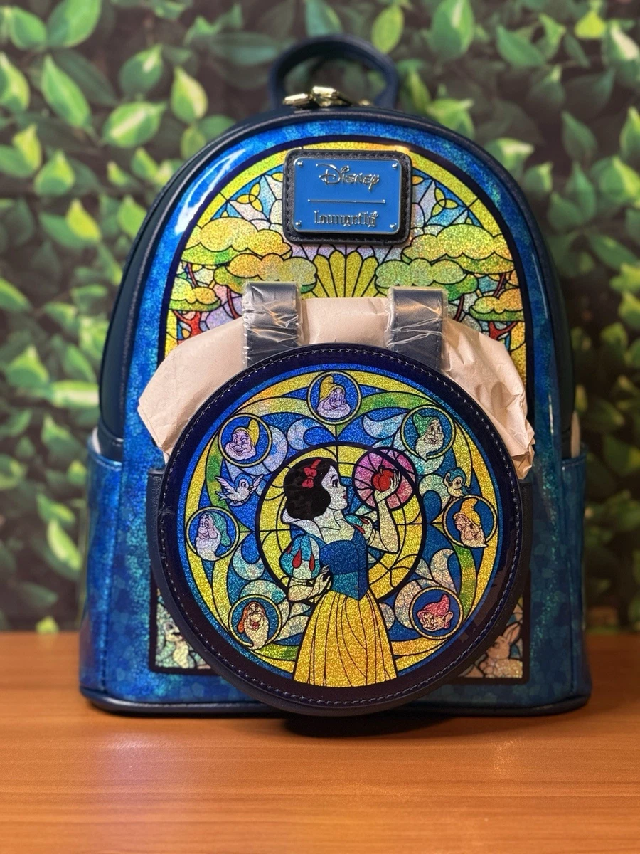 Disney Loungefly Snow White Cottage backpack  – Yellow, Blue, Red, Green NWT Loungefly Disney Backpack Snow White Cottage Scene BNWT | eBay main image 4