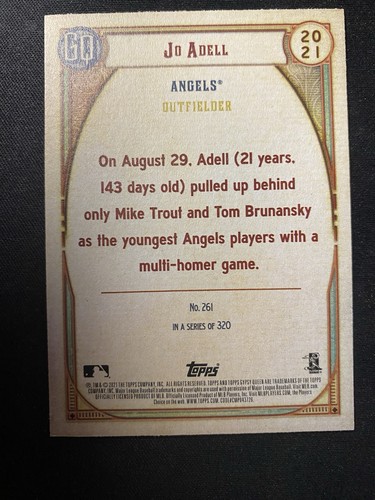 2021 Topps Gypsy Queen - Jo Adell #261 (RC) - Picture 2 of 2
