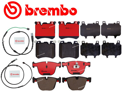 Front Brake Pad & Rear Brake Pad Ceramic OEM Brembo +Sensor for BMW X5 X6 M 2010