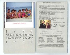 Vintage 1990-1 North Carolina Official Road Map   State Highway Department