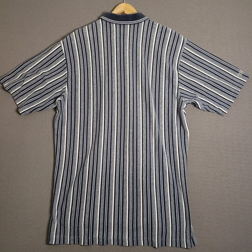 Vintage Izod Club Polo Shirt Mens XL Vert. Striped Gray Blue Portland Golf Club - Picture 10 of 15