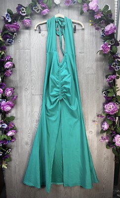 Fashion Nova Maxi Dress Silky Smooth Long Halter Top Teal Green Size Large | eBay Fashion Nova Maxi Dress Silky Smooth Long Halter Top Teal Green Size Large | eBay