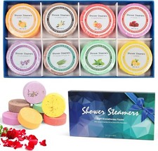 Shower Steamers 8PCS Shower Bombs with Essential Oils for Stress Relief.