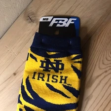For Bare Feet FBF NCAA Notre Dame Irish Tall Long Navy Yellow Socks Adult Med.