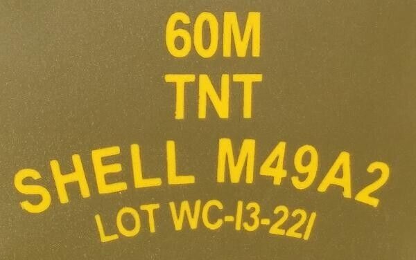 U.S. WWII 60mm Mortar Shell Stencil Stencil 020